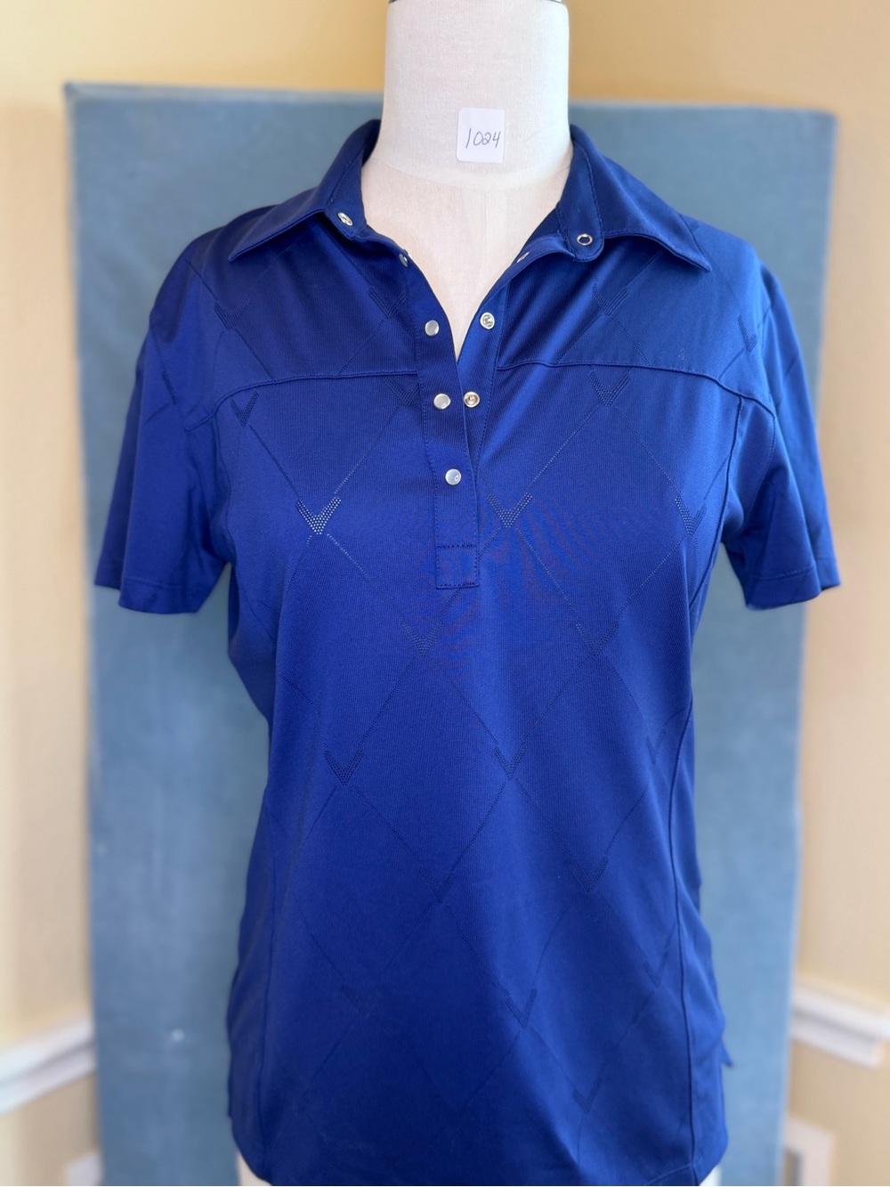 Callaway Royal Blue Snap-Front Golf Polo Size Small